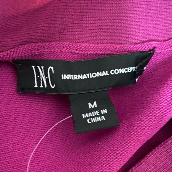 Inc International Concepts Cold Shoulder Tunic Sweater Fuchsia Pop M New - Picture 3 of 6